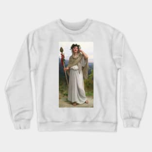 Pretresse De Bacchus by William-Adolphe Bouguereau Crewneck Sweatshirt